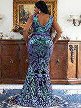 Plus Zip Back Sequin Formal Dress